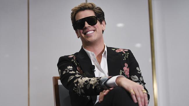 Yiannopoulos at Parliament House. Picture: AAP