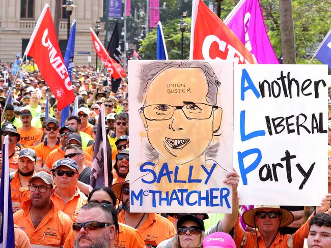 CFMEU protest in Queens Gardens, Brisbane City, on Tuesday 27th August - Photo Steve Pohlner