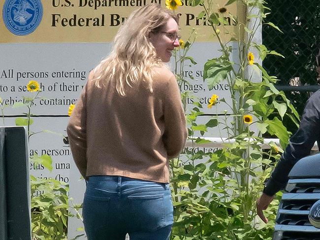 Elizabeth Holmes arriving at the Federal Prison Camp in Bryan, Texas on Tuesday. Picture: Mark Felix/AFP