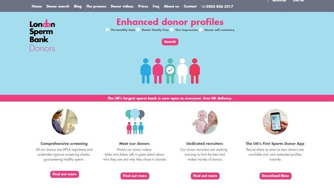 The London Sperm Bank allows you to pick specific criteria from potential sperm donors.