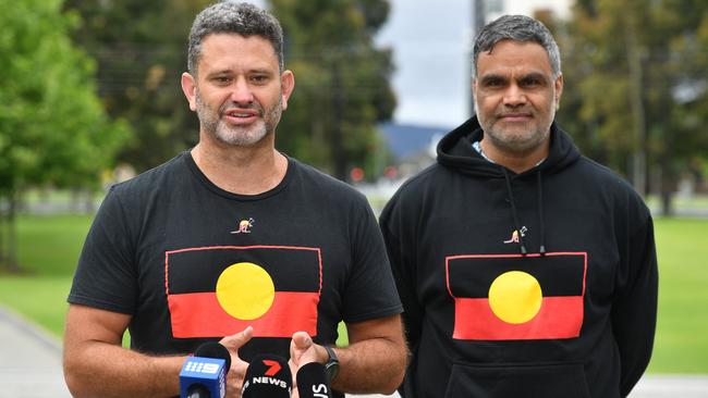 Aboriginal Affairs Minister Kyam Maher and Commissioner for first nations Voice Dale Agius. Picture: Keryn Stevens