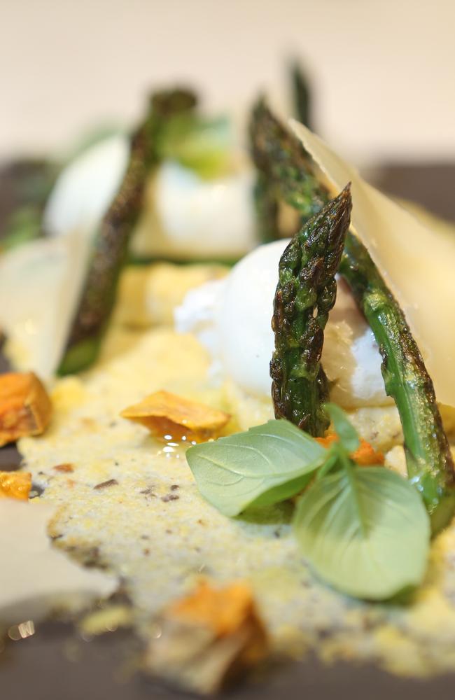 Providore Marina Mirage won our best breakfast on the Gold Coast competition. Photo of Truffled Polenta with asparagus, sweet potato and fresh parmesan. Photo by Richard Gosling