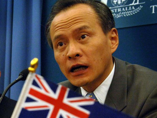 Cui Tiankia on a visit to Canberra when he was Chinese Vice-Foreign Minister . Picture: AAP.