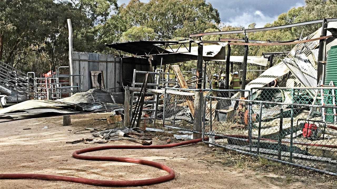 A blaze tore through the Greenlands cabin on Sunday. Picture: Contributed