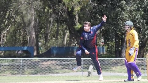 Gareth Morgan in action. He has become one of the few players to score what’s called a quadruple hat-trick, with six wickets in six consecutive balls.