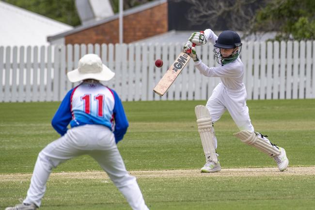 Rylan McDonald pictured in 2020 batting for Met West in the Queensland School Sport Championships 10-12 Boys Cricket State Championships.