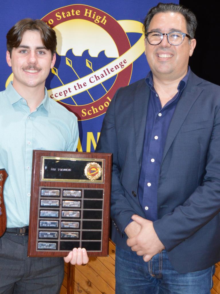 Jean-Luc Barnett received the prestigious 2023 Prix D’Honneur award. Nanango State High School.