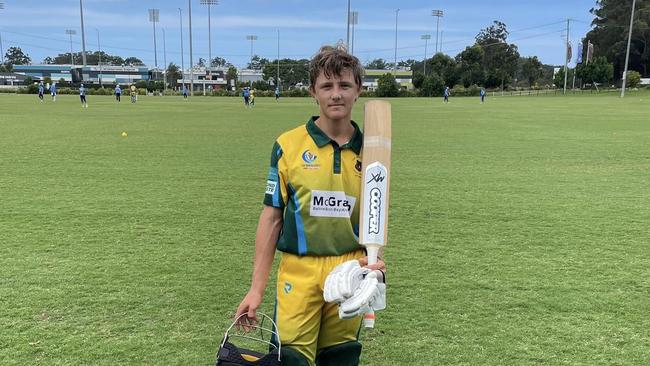 Cooper Williams after scoring a ton for Far North Coast earlier in the summer. Picture: supplied