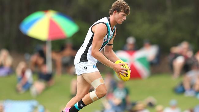 Mitch Georgiades is in line to debut for Port Adelaide this Saturday night. Picture: Chris Hyde/AFL Photos/Getty Images