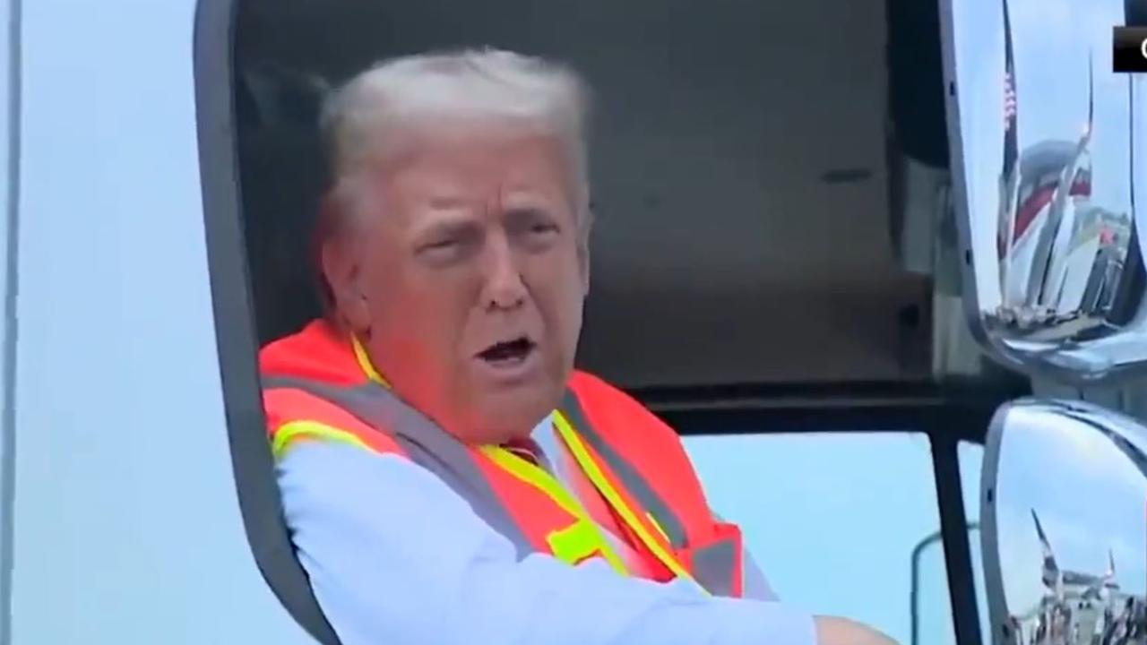 Donald Trump held an impromptu press conference while sitting in a garbage truck to continue attacking Joe Biden for calling his supporters "garbage". Picture X