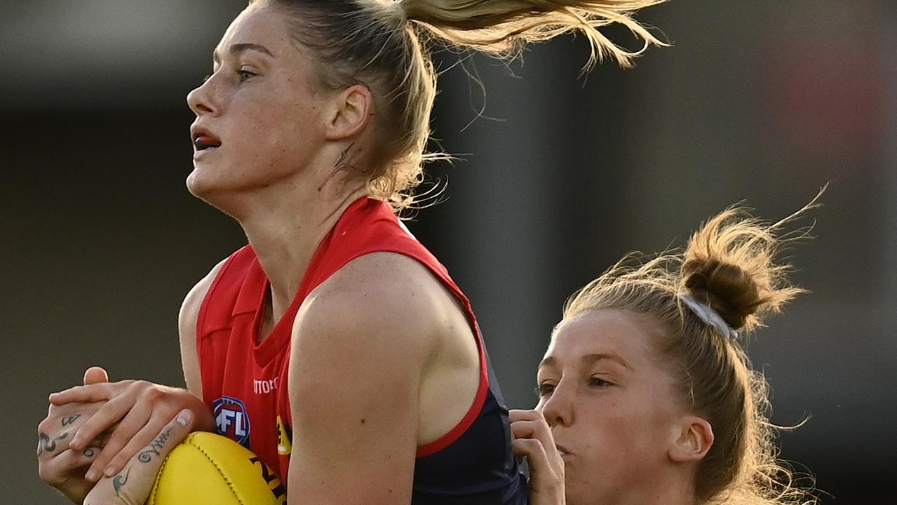 Tayla Harris has thrived since joining Melbourne from Carlton this year.