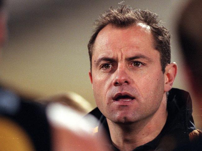 Tony McGuinness during his tenure as Glenelg’s SANFL senior coach in 1999. Picture: News Corp