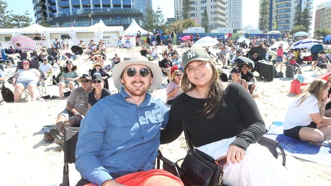 Jacob Oestreich and Vanessa Parisi at day three of the Pacific Airshow, 20 August 2023. Picture: Richard Gosling