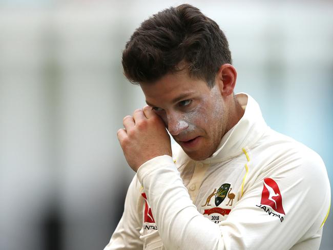 DUBAI, UNITED ARAB EMIRATES - OCTOBER 08: Tim Paine of Australia walks from the ground at lunch during day two of the First Test match in the series between Australia and Pakistan at Dubai International Stadium on October 08, 2018 in Dubai, United Arab Emirates. (Photo by Ryan Pierse/Getty Images)