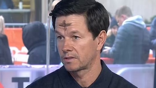 Mark Walhberg appeared on American television with an ashen smudge on his forehead.