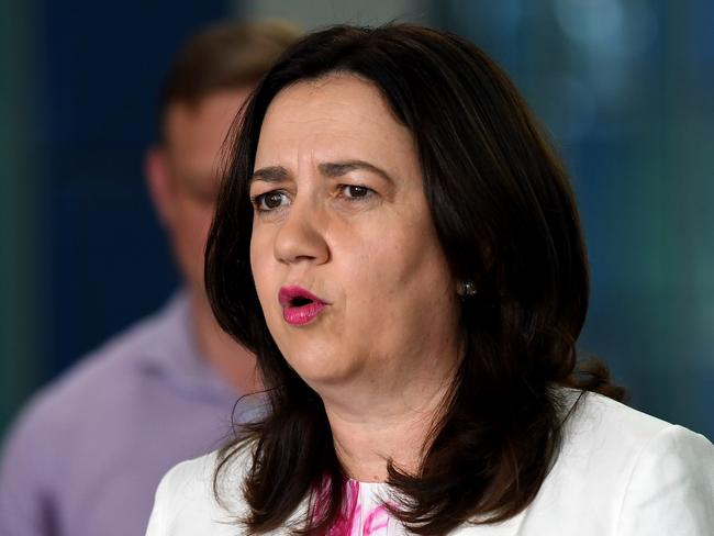 BRISBANE, AUSTRALIA - NewsWire Photos - OCTOBER 11, 2020.Queensland Premier Annastacia Palaszczuk speaks during a press conference as she visits to Royal Brisbane and Women's Hospital (RBWH), during her re-election campaign. Ms Palaszczuk announced funding for additional nursing staff positions should Labor win government on October 31. Picture: NCA NewsWire / Dan Peled