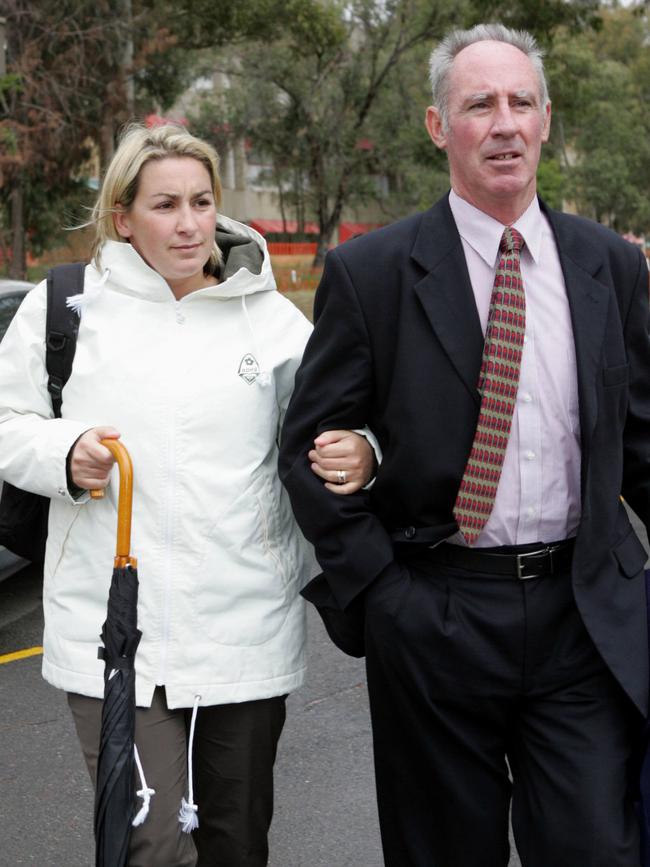 Keli Lane was supported by her father Bob during an inquest into her daughter’s disappearance, which eventually referred the matter to police.