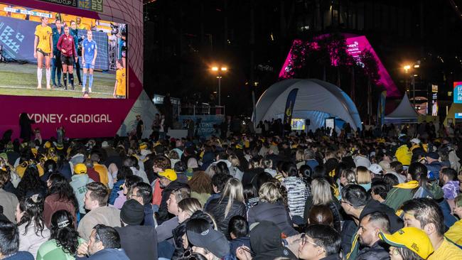 Matildas fans in Sydney. Picture: NCA Newswire/ Monique Harmer