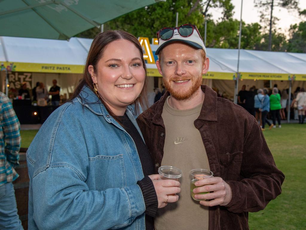 (From left) Madison Hammel and Jay Mallett. Toowoomba Carnival of Flowers Festival of Food and Wine. Friday, September 13, 2024. Picture: Nev Madsen