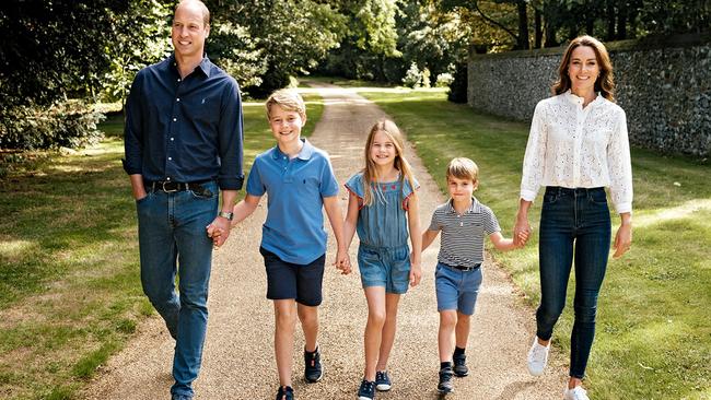 Prince and Princess of Wales with their children Prince George, Princess Charlotte and Prince Louis. Picture: Matt Porteous/Kensington Palace/AFP