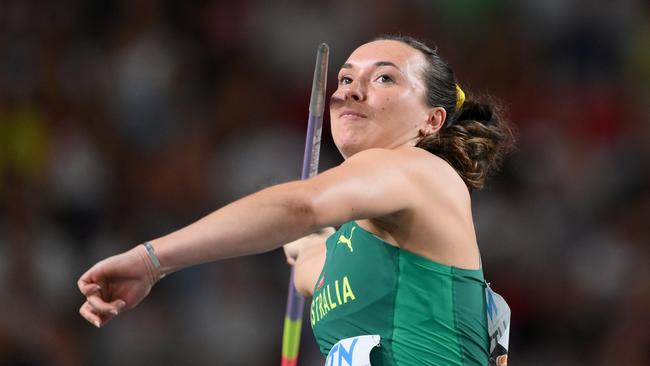 Mackenzie Little claimed bronze for Australia in the javelin. Picture: Getty Images