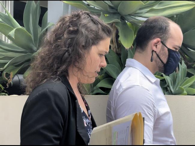 Benjamin Douglas Robey (right) leaving court with lawyer Shelby Thompson. Picture: Jessica Paul