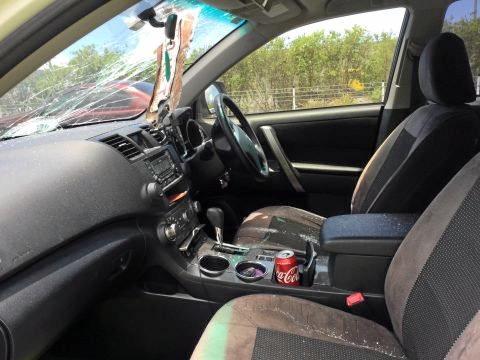 CLOSE CALL: A number plate pierced a woman's windscreen south of the Sunshine Coast on Tuesday. Picture: Queensland Police Service