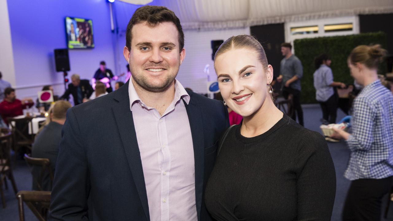 James Quinn and Neve O'Neill representing Pittsworth at the TRL awards night at Clifford Park Racecourse, Friday, September 8, 2023. Picture: Kevin Farmer