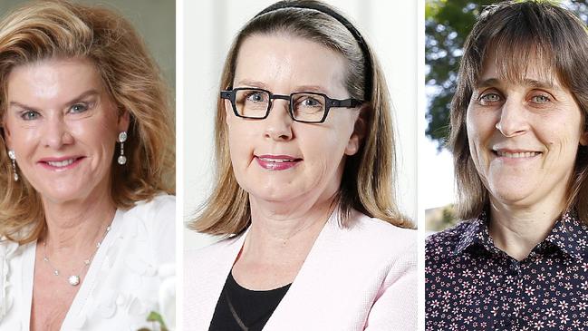 St Margaret's Anglican Girls School alumni include (from left) fashion doyenne Keri Craig-Lee, The Honourable Justice Sarah Derrington and urogynaecologist Dr Hannah Krause.