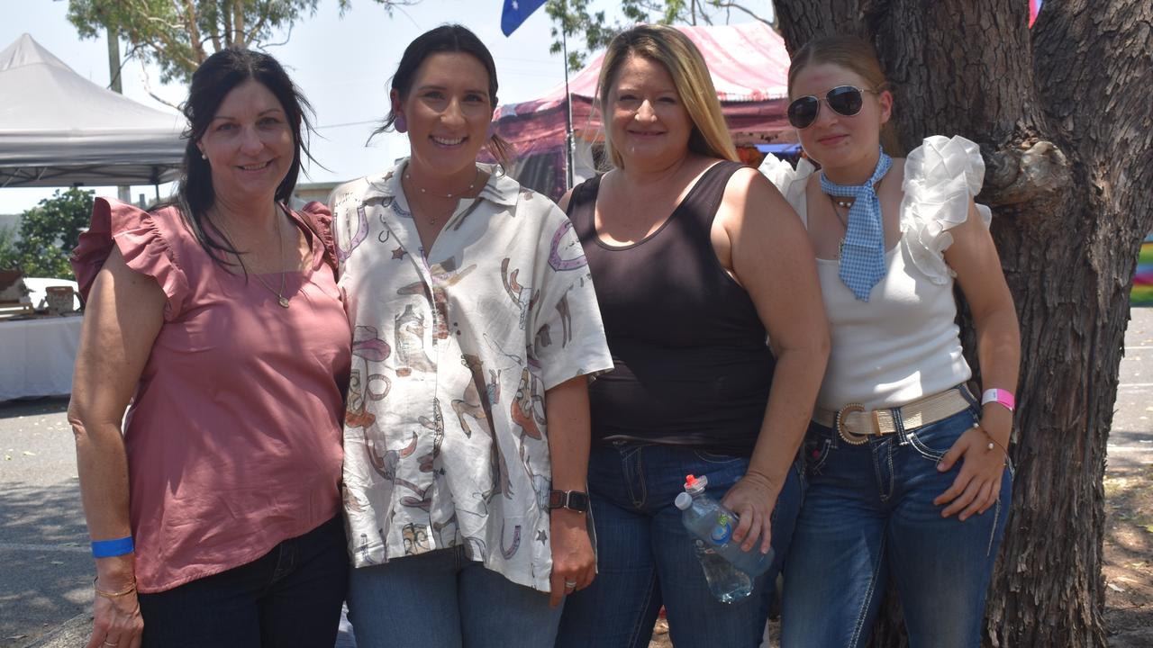 Goovigen's Charmaine and Emma Benjamin with Alton Downs' Mel and Clancie Creevey at the APRA National Finals Rodeo at CQLX Gracemere on November 9, 2024.