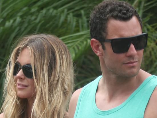 Jennifer Hawkins and her boyfriend Jake Wall on holidays in Byron Bay, NSW. ** MUST CREDIT: Glenn Reeve **