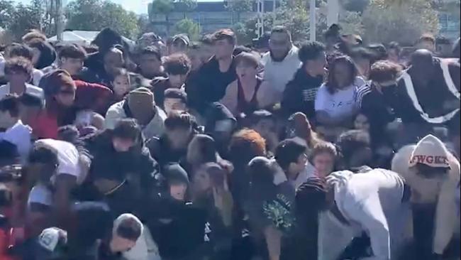 Festival attendees rush one of the gates at NRG Park earlier in the day. Picture: Twitter.