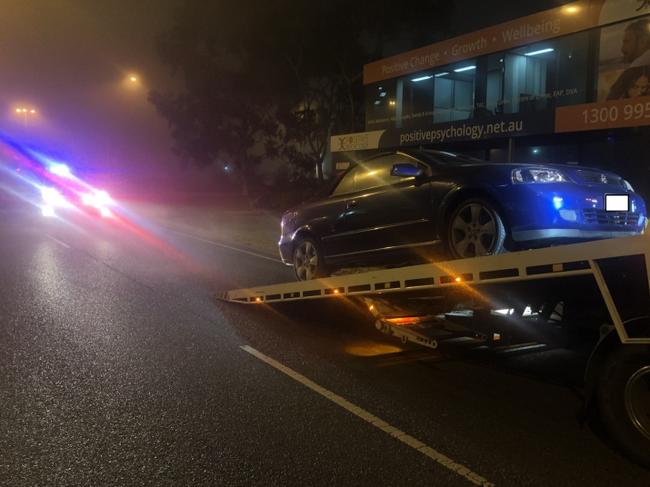 A woman, 52, had her car impounded after being pulled over by police who found her driving on the wrong side of Nepean Highway, Mornington, and then she blew 0.247.