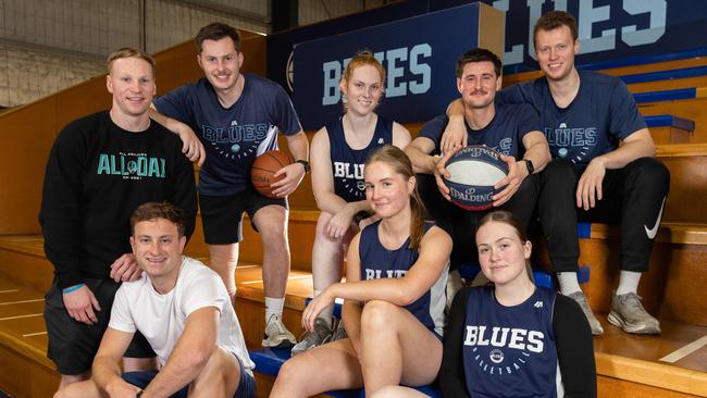 L-R TOP ROW Lucas Barker, 26, Nick Fuller, 21, Eliana Bravington, 20, Blake Jackson, 22, Tom Garrett, 20. FRONT ROW Ben Perry, 22, Eden Taylor, 19, Georgia Mann, 20. Members of the Blues Basketball team in Seaford who are all behind the campaign. Picture: Jason Edwards