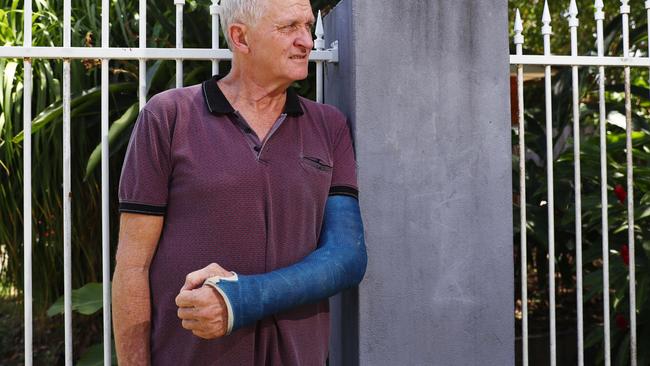 Cliff Sparks, White Rock, was a victim of youth crime and had a machete swung at his head and his arm broken by a crowbar in an attack. Picture: Brendan Radke