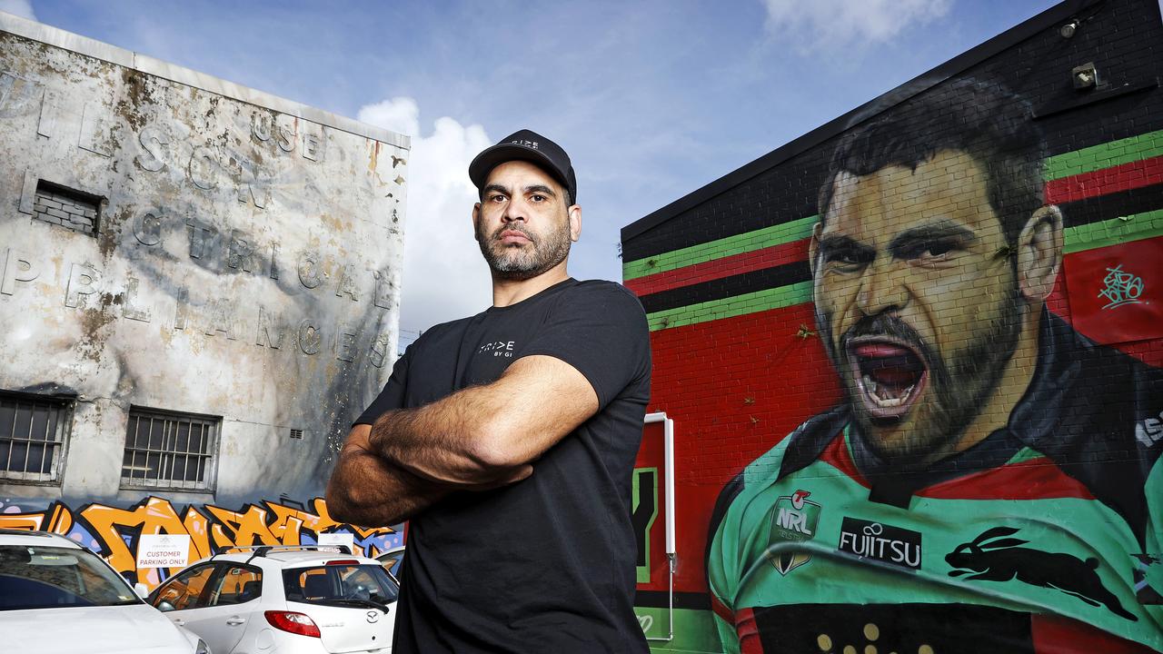 Greg Inglis poses up in Redfern for Indigenous Sport Month. Picture: Tim Hunter.