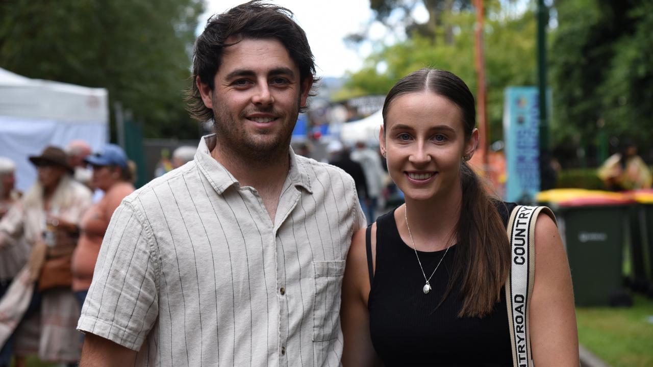 Kaden Lewis and Lauren Spencer at Day 2 of Launceston's Festivale 2023. Picture: Alex Treacy