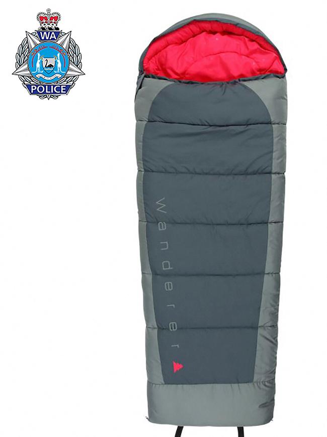 A handout image of the sleeping bag Cleo went to bed in on the night of Friday, October 15, hours before she went missing. Picture: WA Police Force