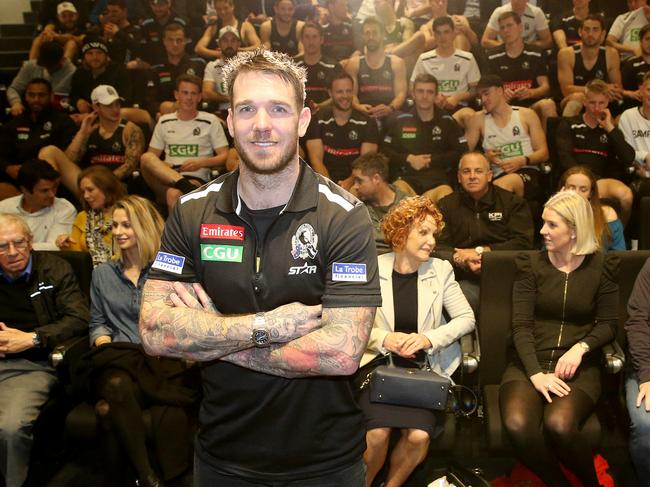 Former Collingwood legend Dane Swan after announcing his AFL retirement back in 2016. Picture: Michael Klein