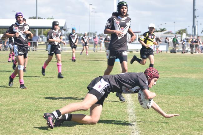 Hamish Donohoe in the Magpies Black v Magpies final in the RLMD U13s division in Mackay. August 14, 2021. Picture: Matthew Forrest