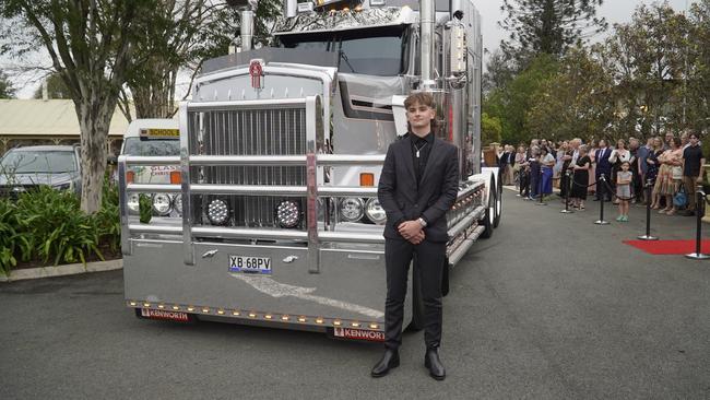 Students arriving in style for the 2024 Glasshouse Christian College formal at Flaxton Gardens.