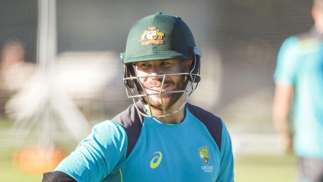 Australian Cricketer David Warner is seen at a World Cup Training Camp at Allan Border Field, Brisbane, Sunday, May 5, 2019. (AAP Image/Glenn Hunt) NO ARCHIVING