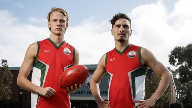 Henley High School students Jack Lukosius and Izak Rankine, who are both contenders to go at pick one at this year's AFL draft. Picture: Matt Turner