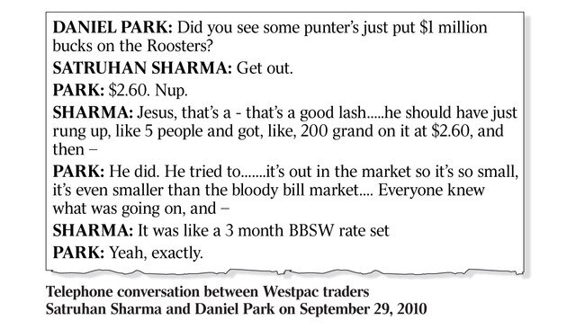 Telephone conversation between Westpac traders