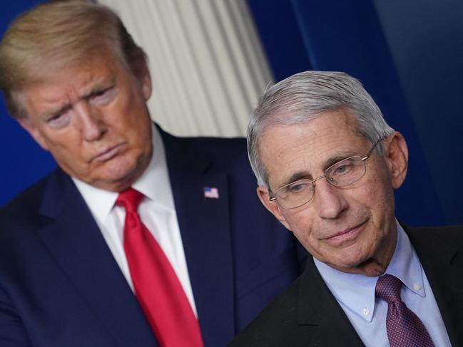 Donald Trump has slammed America’s top doctor Dr Anthony Fauci. Picture: AFP