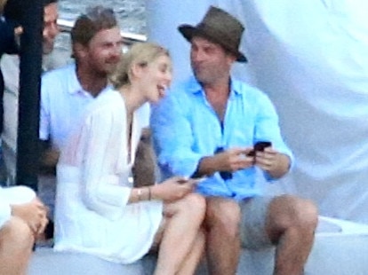 Karl Stefanovic with girlfriend Jasmine Yarbrough on Sydney Harbour. Picture: Adam Taylor