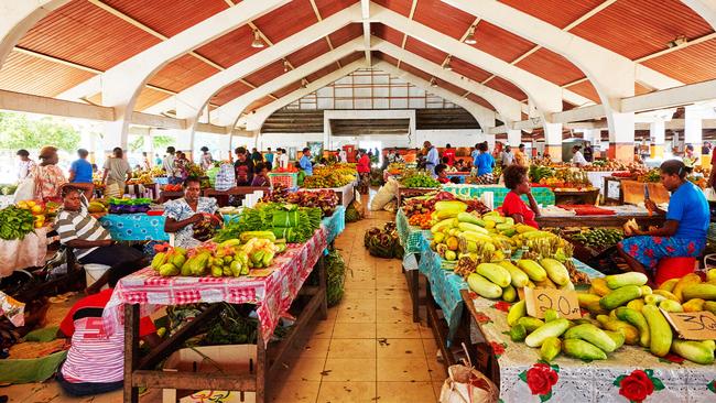 Port Vila Market brimming with fresh produce.