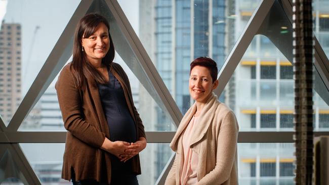 ROSA director, epidemiologist UniSA Associate Professor Maria Inacio with UniSA clinical pharmacist Dr Janet Sluggett at SAHMRI. They are among the ten SA researchers receiving Tall Poppy Science Awards this year. Picture: Matt Turner.