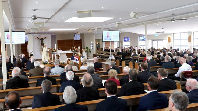At the State Funeral Service for Mike Ahern AO, at Our Lady of the Rosary Catholic Church, Caloundra, on Friday 25th August 2023 - Photo Steve Pohlner