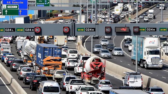 Congestion on Transurban’s CityLink. Picture: Jay Town.